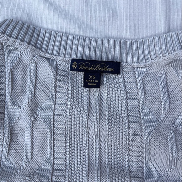 Brooks Brothers light gray Cable Knit Sweater Vest - Picture 5 of 6